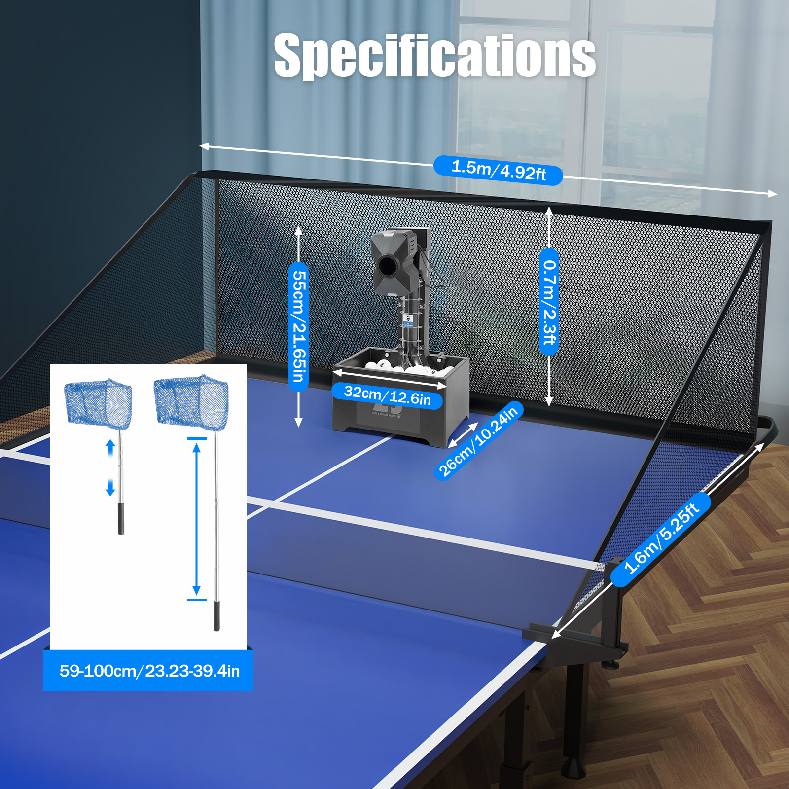 Table Tennis Robot with Net&10 - Table Tennis Robot recensie en prijs