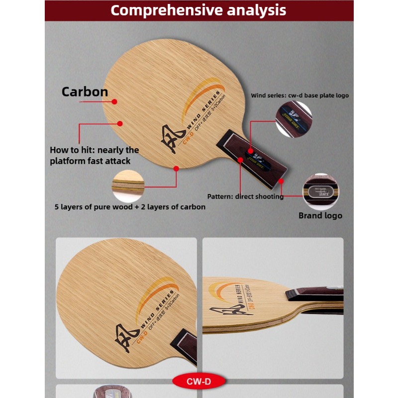 DHS Wind Series CW-C CW-D Tabl - Table Tennis Grip Types recensie en prijs